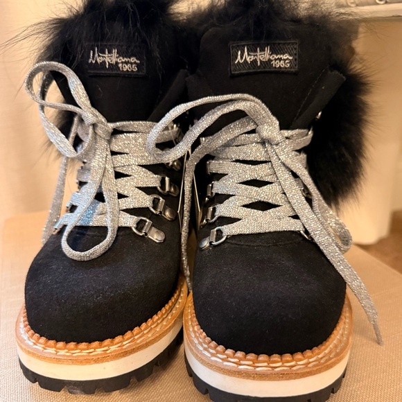 Montelliana Clara Fox Fur-Trim Shearling-Lined Suede BRAND NEW SIZE 37 7 - Picture 3 of 11